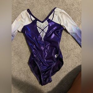 purple ombré GK gymnastics leotard